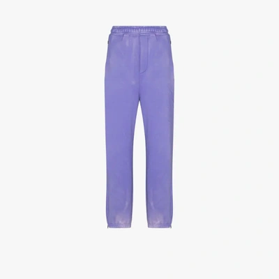 Shop We11 Done Bleached Logo Track Pants In Purple