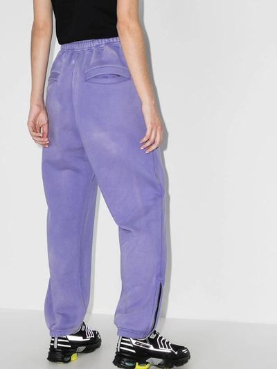 Shop We11 Done Bleached Logo Track Pants In Purple