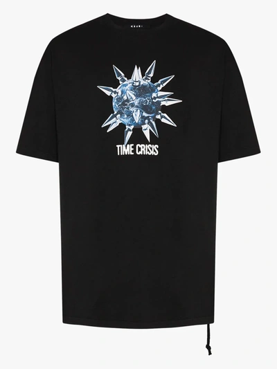 Shop Ksubi Time Crisis Print T-shirt In Black