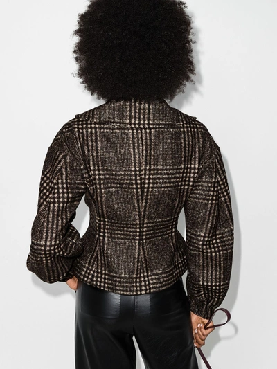 Shop Dolce & Gabbana Double-breasted Curve Shoulder Jacket In Brown