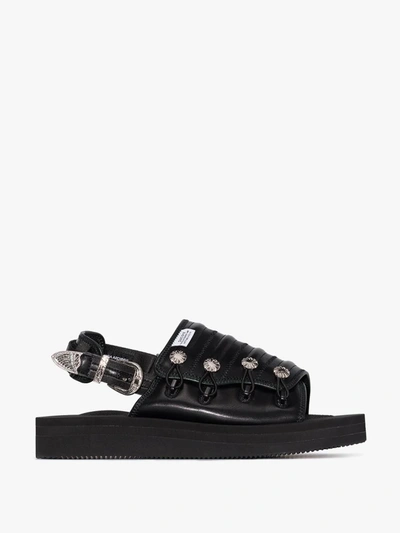 Shop Toga Virilis X Suicoke Black Studded Sandals