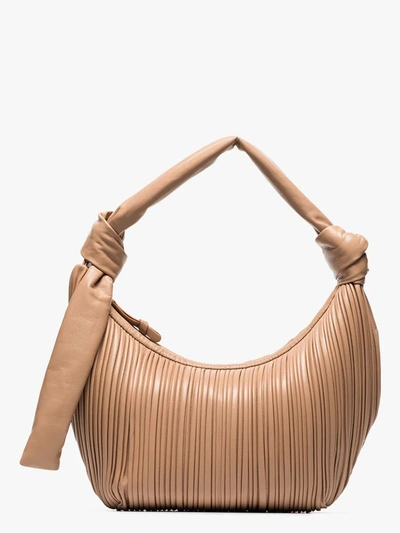 Shop Neous Beige Neptune Leather Shoulder Bag In Neutrals