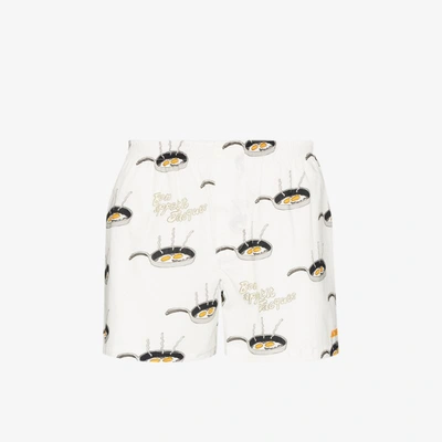 Shop Jacquemus Le Caleçon Egg Print Boxers In White