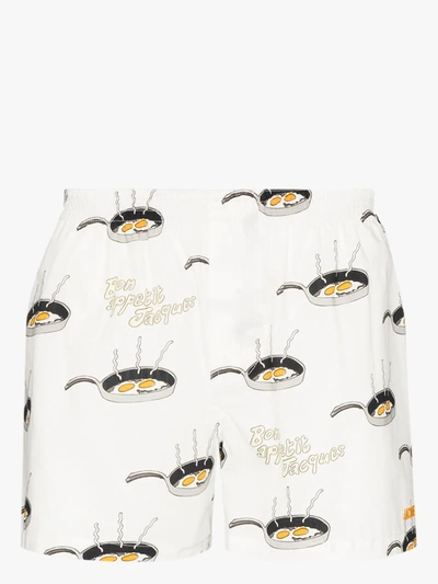 Shop Jacquemus Le Caleçon Egg Print Boxers In White