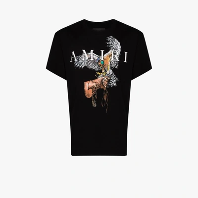 Shop Amiri Falcon Print T-shirt In Black