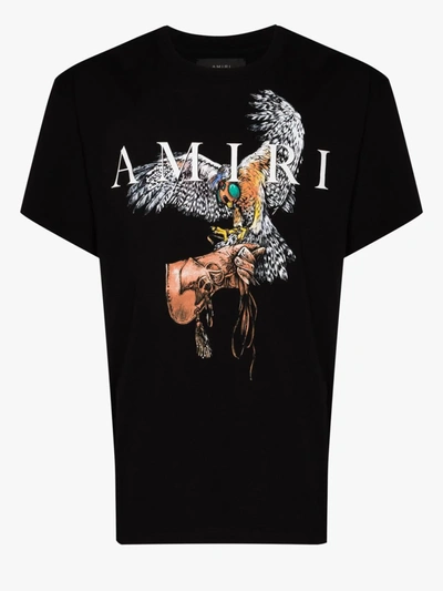 Shop Amiri Falcon Print T-shirt In Black