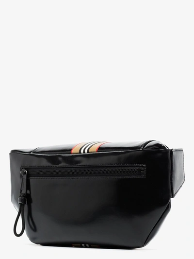 Shop Burberry Black Sonny Icon Stripe Belt Bag