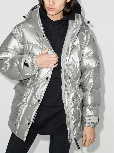 Shop Adidas By Stella Mccartney Metallic Puffer Jacket
