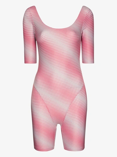 Shop Maisie Wilen Diagonal Print Bodysuit In Pink