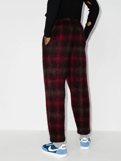 Shop Nicholas Daley Checked Relaxed Fit Trousers In Red