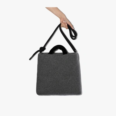 Shop Kassl Editions Grey Medium Soft Wool Tote Bag