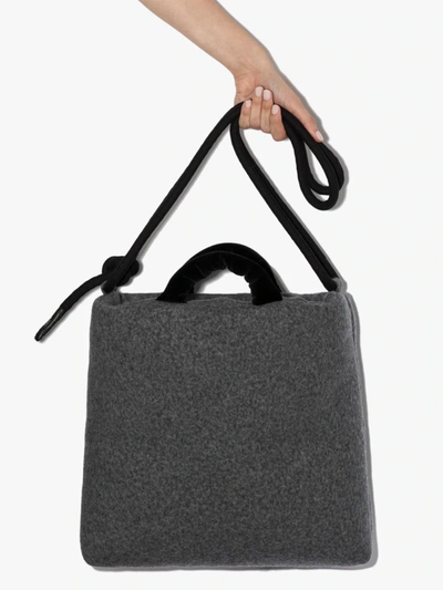 Shop Kassl Editions Grey Medium Soft Wool Tote Bag
