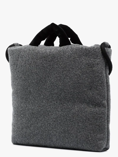 Shop Kassl Editions Grey Medium Soft Wool Tote Bag