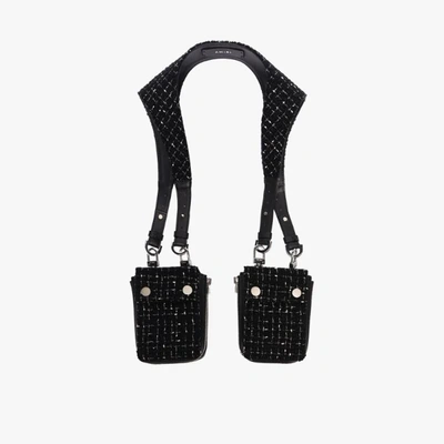 Shop Amiri Black Bouclé Harness Bag