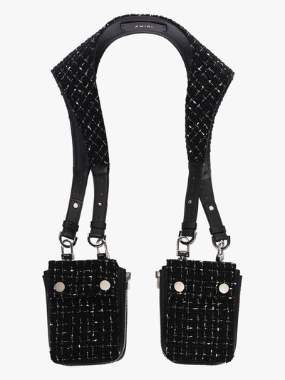 Shop Amiri Black Bouclé Harness Bag