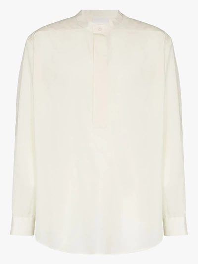 Shop Ermenegildo Zegna Neutrals Fearofgodzegna Oversized Grandad Shirt