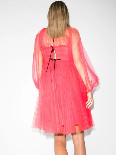 Shop Molly Goddard X Browns 50 Octavia Hand-smocked Tulle Mini Dress In Pink