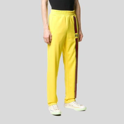 Shop Palm Angels Striped Patch Track Pants In Yellow
