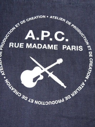 Shop Apc "guitare" Tote Bag In Blue