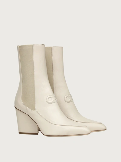 Shop Ferragamo Gancini Bootie In White