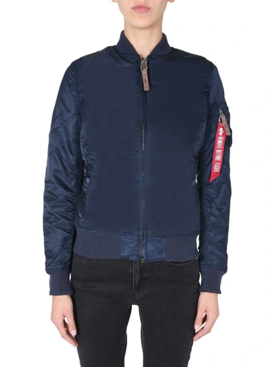 Shop Alpha Industries "ma-1 Pm" Bomber In Blue