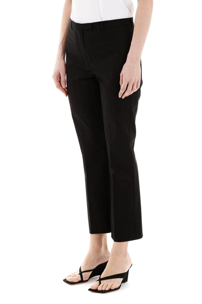 Shop 's Max Mara Cotton Trousers In Nero