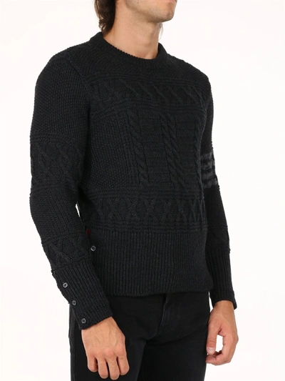 Shop Thom Browne 4 Bar Sweater Gray In Grey