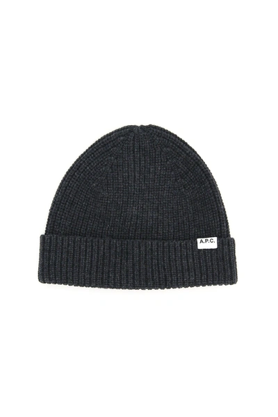Shop Apc A.p.c. Samuel Wool And Cashmere Beanie In Anthracite Chine