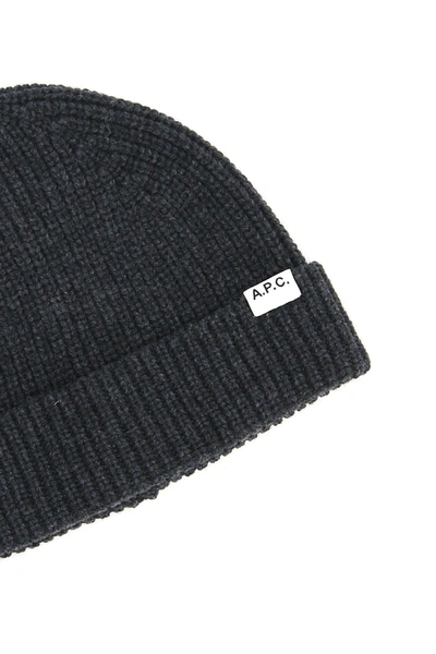 Shop Apc A.p.c. Samuel Wool And Cashmere Beanie In Anthracite Chine