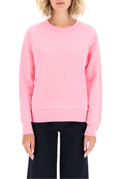 Shop Apc A.p.c. Annie Sweatshirt With Micro Logo In Rose