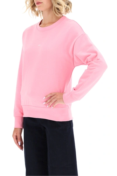 Shop Apc A.p.c. Annie Sweatshirt With Micro Logo In Rose