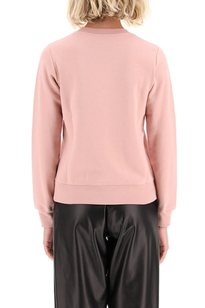 Shop Apc A.p.c. Tina Sweatshirt With Logo Embroidery In Vieux Rose