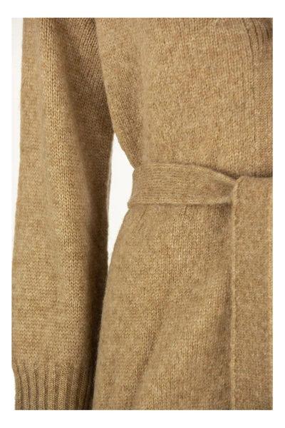 Shop Max Mara Maxmara Alain Wool And Alpaca Knit Cardigan In Beige