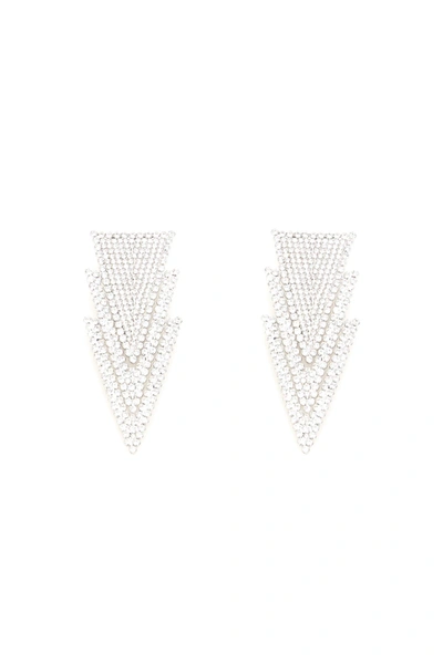 Shop Alessandra Rich Crystal Three Triangles Earrings