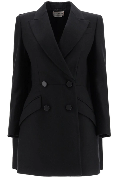 Shop Alexander Mcqueen Wool Coat In Black