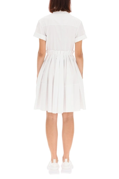 Shop Alexander Mcqueen Cotton Dress In Optical White