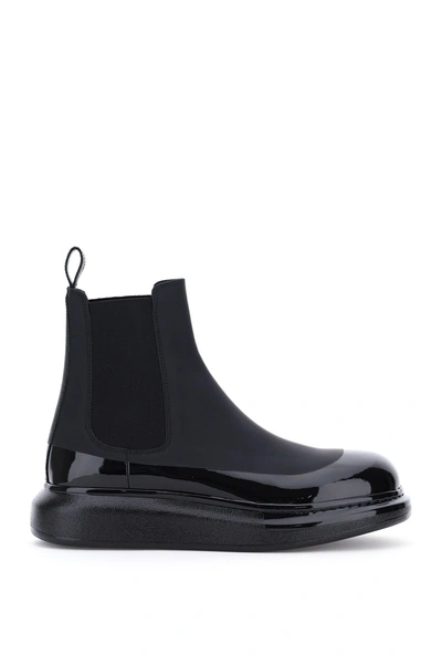 Shop Alexander Mcqueen Hybrid Chelsea Boots In Black Black