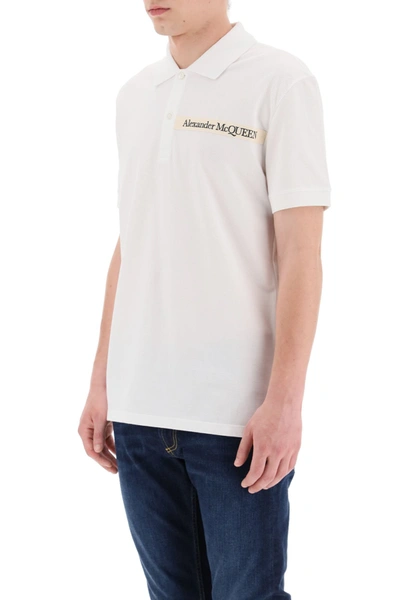 Shop Alexander Mcqueen Logo Tape Polo Shirt In White