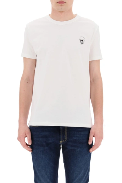 Shop Alexander Mcqueen Playing Card Skull Print T-shirt In White Mix