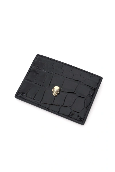 Shop Alexander Mcqueen Skull Card Holder In Black