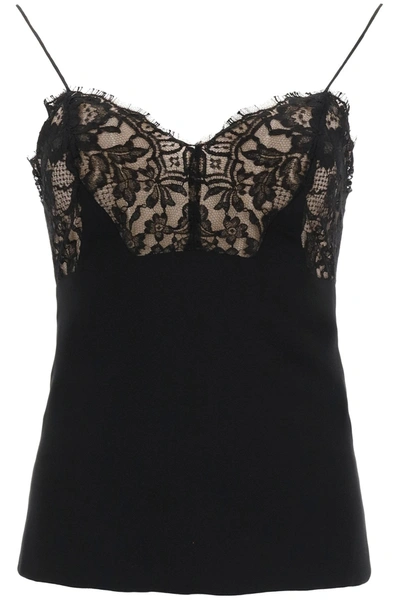 Shop Alexander Mcqueen Top With Lace In Black