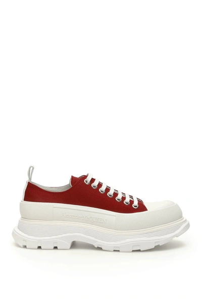 Shop Alexander Mcqueen Tread Sleek Lace-ups In Ruby Whi Whi Whi Si