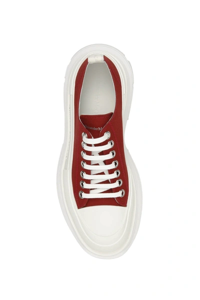 Shop Alexander Mcqueen Tread Sleek Lace-ups In Ruby Whi Whi Whi Si