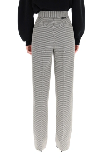 Shop Alexander Wang Houndstooth Trousers In Black White