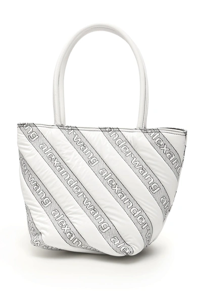 Shop Alexander Wang Quilted Roxy Logo Tote In White