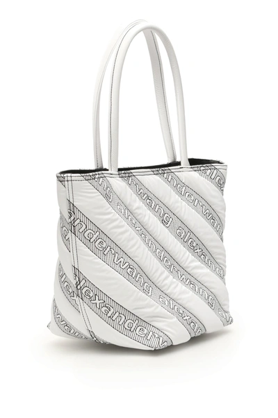 Shop Alexander Wang Quilted Roxy Logo Tote In White