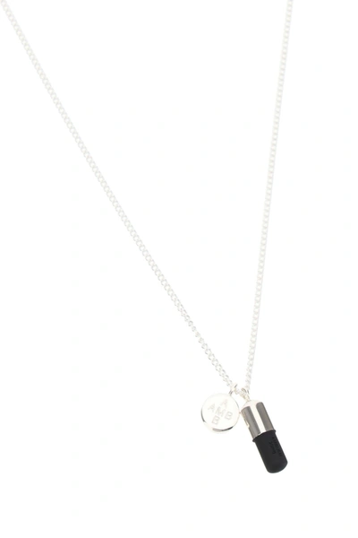 Shop Ambush Unisex Necklace Kk Pill Charm In Silver Black