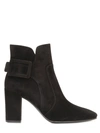 Roger Vivier 85mm Polly Suede Ankle Boots, Black