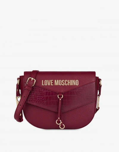 Love Moschino Heart On Straps Shoulder Bag In Bordeaux | ModeSens