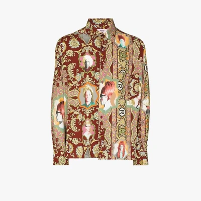 Shop Martine Rose Printed Long Sleeve Shirt In Red